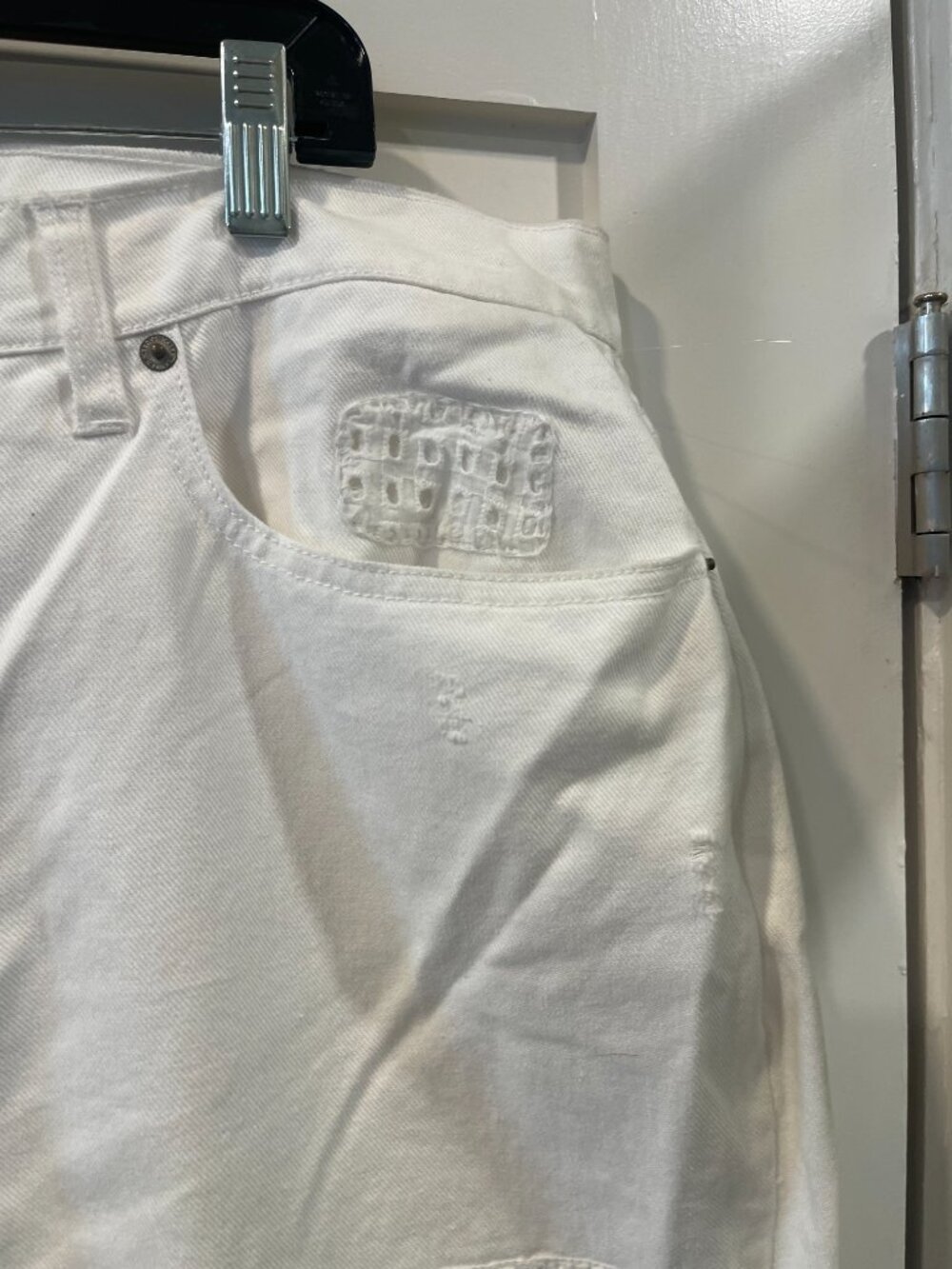 Women's New Ralph Lauren White Cotton Jeans w/Lace Details Sz 16W $195 - Picture 4 of 13